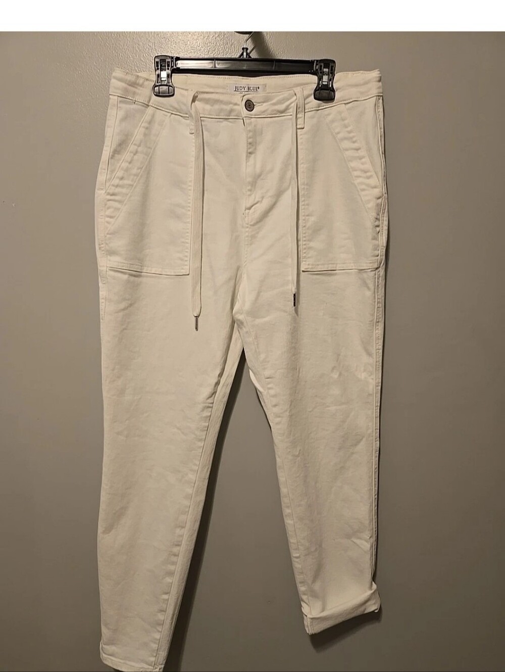 Judy Blue White Jogger Jeans Drawstring Sz. 15/32. Style 88812